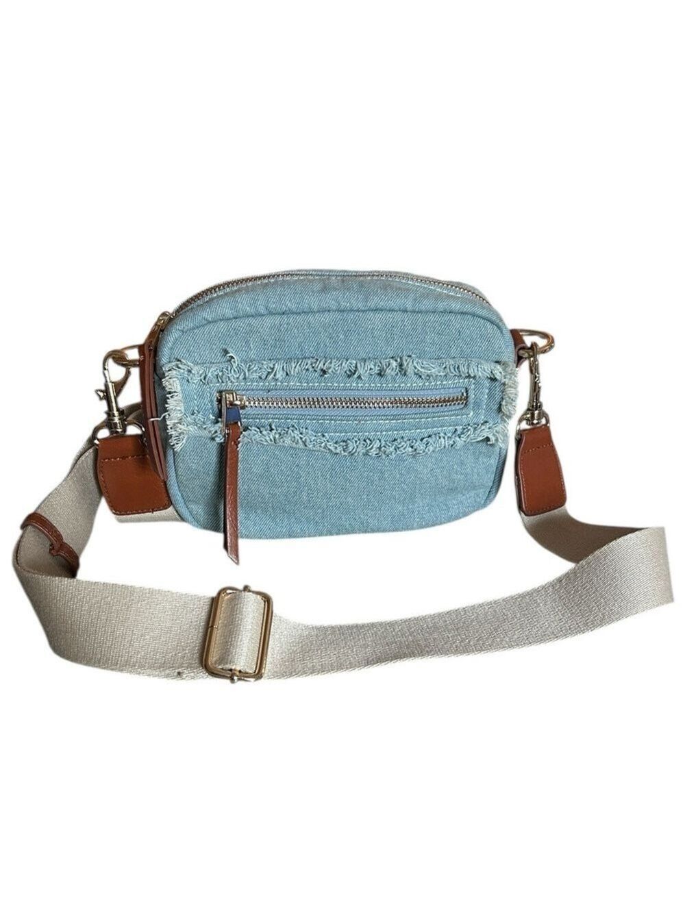 Distressed Denim Blue Crossbody Shoulder Bag Small Fringe Boho
Universal Thread - Picture 7 of 7